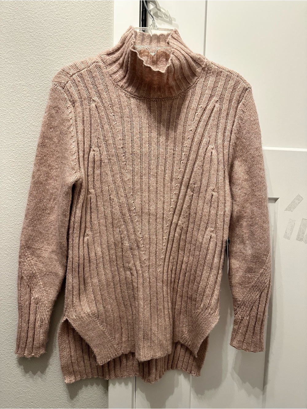 Simply Vera Vera Wang Pink Ribbed Mock Neck Sweater XS pullover turtleneck